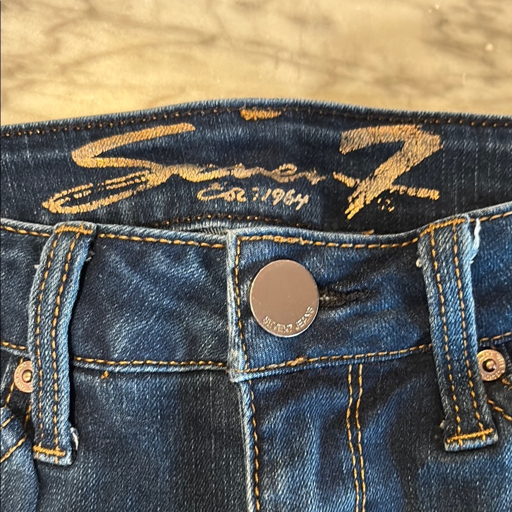 Seven7 Dark Blue Denim Shorts Size 6 - Picture 2 of 4